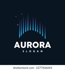 Aurora Logo, Light Wave Vector, Nature Landscape Design, Product Brand Template Illustration Icon