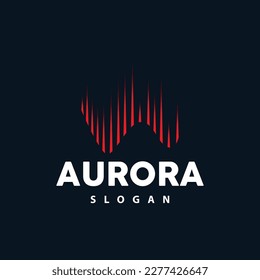 Aurora Logo, Light Wave Vector, Nature Landscape Design, Product Brand Template Illustration Icon