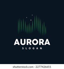 Aurora Logo, Light Wave Vector, Nature Landscape Design, Product Brand Template Illustration Icon