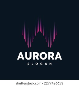 Aurora Logo, Light Wave Vector, Nature Landscape Design, Product Brand Template Illustration Icon