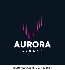 Aurora Logo, Light Wave Vector, Nature Landscape Design, Product Brand Template Illustration Icon