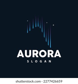 Aurora Logo, Light Wave Vector, Nature Landscape Design, Product Brand Template Illustration Icon