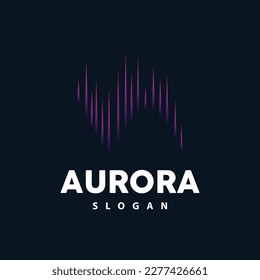 Aurora Logo, Light Wave Vector, Nature Landscape Design, Product Brand Template Illustration Icon