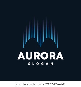 Aurora Logo, Light Wave Vector, Nature Landscape Design, Product Brand Template Illustration Icon