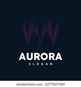 Aurora Logo, Light Wave Vector, Nature Landscape Design, Product Brand Template Illustration Icon