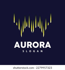 Aurora Logo, Light Wave Vector, Nature Landscape Design, Product Brand Template Illustration Icon