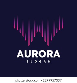 Aurora Logo, Light Wave Vector, Nature Landscape Design, Product Brand Template Illustration Icon