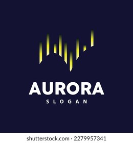 Aurora Logo, Light Wave Vector, Nature Landscape Design, Product Brand Template Illustration Icon