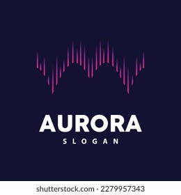 Aurora Logo, Light Wave Vector, Nature Landscape Design, Product Brand Template Illustration Icon