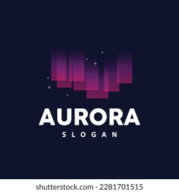 Aurora Logo, Light Wave Vector, Nature Landscape Design, Product Brand Template Illustration Icon