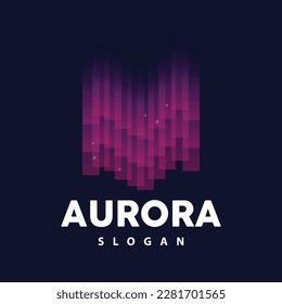 Aurora Logo, Light Wave Vector, Nature Landscape Design, Product Brand Template Illustration Icon