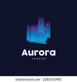 Aurora Logo, Light Wave Vector, Nature Landscape Design, Product Brand Template Illustration Icon