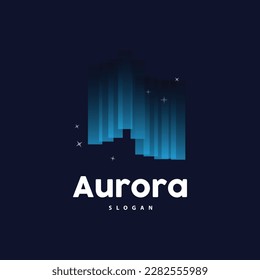 Aurora Logo, Light Wave Vector, Nature Landscape Design, Product Brand Template Illustration Icon