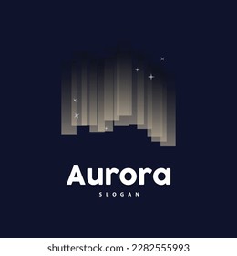 Aurora Logo, Light Wave Vector, Nature Landscape Design, Product Brand Template Illustration Icon