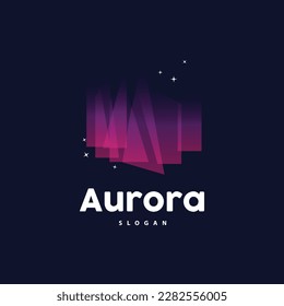 Aurora Logo, Light Wave Vector, Nature Landscape Design, Product Brand Template Illustration Icon