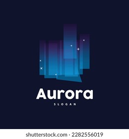 Aurora Logo, Light Wave Vector, Nature Landscape Design, Product Brand Template Illustration Icon