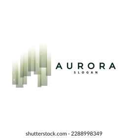 Aurora Logo, Light Wave Vector, Nature Landscape Design, Product Brand Template Illustration Icon