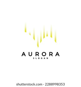 Aurora Logo, Light Wave Vector, Nature Landscape Design, Product Brand Template Illustration Icon