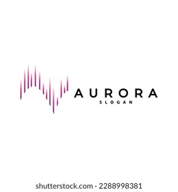 Aurora Logo, Light Wave Vector, Nature Landscape Design, Product Brand Template Illustration Icon