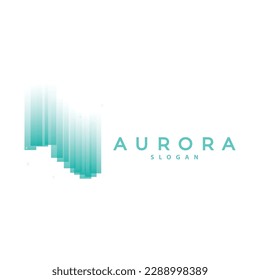 Aurora Logo, Light Wave Vector, Nature Landscape Design, Product Brand Template Illustration Icon