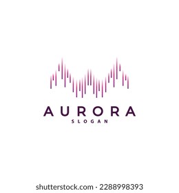 Aurora Logo, Light Wave Vector, Nature Landscape Design, Product Brand Template Illustration Icon