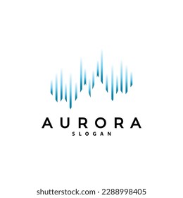 Aurora Logo, Light Wave Vector, Nature Landscape Design, Product Brand Template Illustration Icon