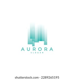 Aurora Logo, Light Wave Vector, Nature Landscape Design, Product Brand Template Illustration Icon