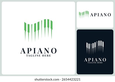 Aurora logo with piano combination