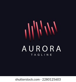 Aurora Logo, einfaches Design faszinierende Naturlandschaft Aurora, Vektorsymbol-Vorlage, Illustration