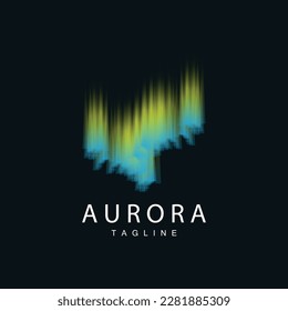 Aurora Logo, Simple Design Amazing Natural Scenery Of Aurora, Vector Icon Template, Illustration