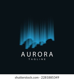 Logotipo Aurora, Diseño Sencillo Y Asombroso Escenario Natural De Aurora, Plantilla De Icono Vector, Ilustración