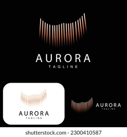 Aurora Logo, Simple Design Amazing Natural Scenery Of Aurora, Vector Icon Template, Illustration