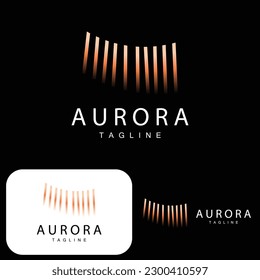 Aurora Logo, Simple Design Amazing Natural Scenery Of Aurora, Vector Icon Template, Illustration