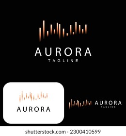 Aurora Logo, Simple Design Amazing Natural Scenery Of Aurora, Vector Icon Template, Illustration