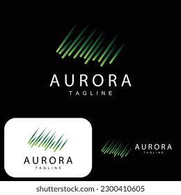 Aurora Logo, Simple Design Amazing Natural Scenery Of Aurora, Vector Icon Template, Illustration