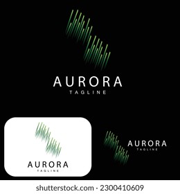 Aurora Logo, Simple Design Amazing Natural Scenery Of Aurora, Vector Icon Template, Illustration