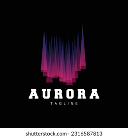 Aurora Logo, Simple Design Amazing Natural Scenery Of Aurora, Vector Icon Template, Illustration