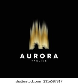 Aurora Logo, Simple Design Amazing Natural Scenery Of Aurora, Vector Icon Template, Illustration
