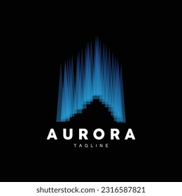 Aurora Logo, Simple Design Amazing Natural Scenery Of Aurora, Vector Icon Template, Illustration