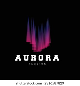 Aurora Logo, Simple Design Amazing Natural Scenery Of Aurora, Vector Icon Template, Illustration