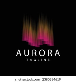 Aurora Logo, Simple Aurora Nature Scenery Design Color Gradation, Vector Icon Template, Illustration