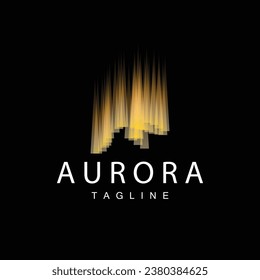 Aurora Logo, Simple Aurora Nature Scenery Design Color Gradation, Vector Icon Template, Illustration