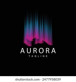 Aurora Logo, Sky Nature Landscape Design, Symbol Vector Illustration Template