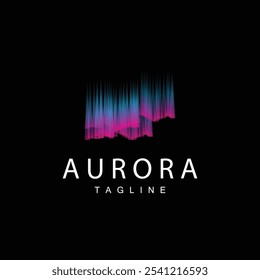 Aurora Logo, Sky Nature Landscape Design, Symbol Vector Illustration Template