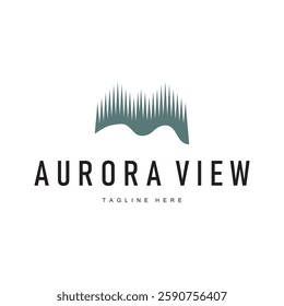 aurora logo view concept design simple minimalist illustration of beautiful sky nature scenery template