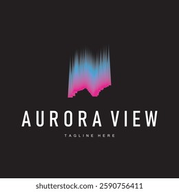 aurora logo view concept design simple minimalist illustration of beautiful sky nature scenery template