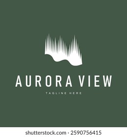 aurora logo view concept design simple minimalist illustration of beautiful sky nature scenery template