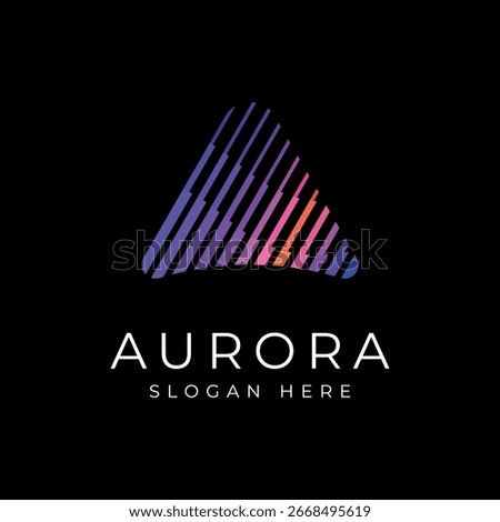 Aurora Modern Logo Abstract Triangle Shape with Gradient Line Effect