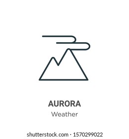 Aurora outline vector icon. Thin line black aurora icon, flat vector simple element illustration from editable weather concept isolated on white background