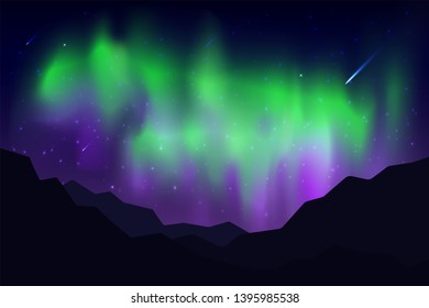Aurora That happened on the sky at night with the stars of the sky